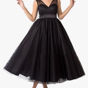 Black tulle 50s style party dress